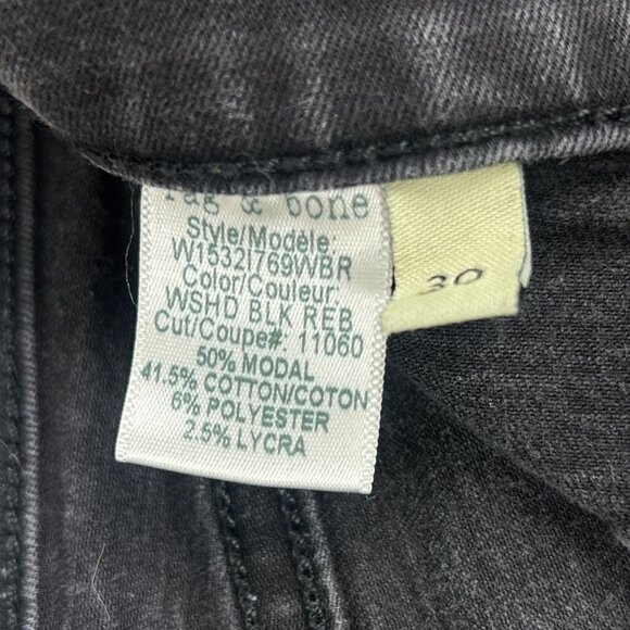 Rag & Bone High Rise Jegging Distressed Womens 30 Black Skinny Leg FIve Pocket - Picture 8 of 11